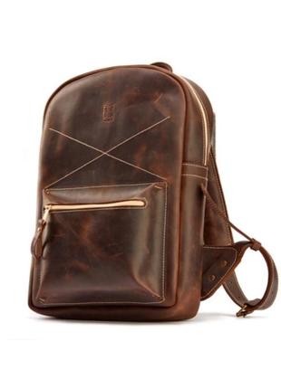 City backpack leather and handmade