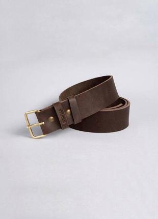 Leather belt with buckle for men