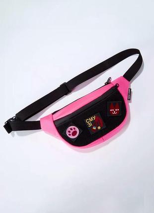 Pink bum bag Medium Velcro2 photo