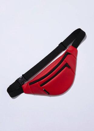 Red leather bum bag