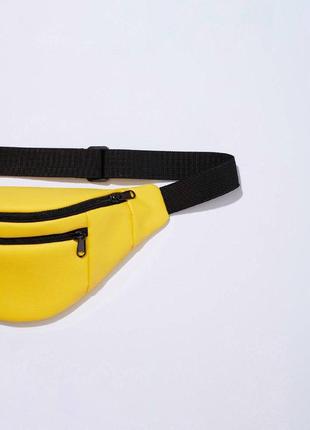 Yellow leather bum bag2 photo