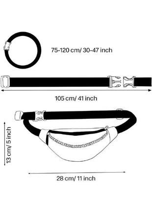 Orange leather bum bag with chain4 photo