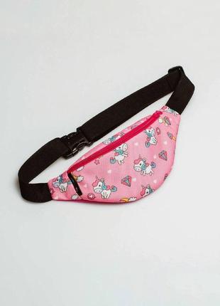 Pink Children's bum bag pink unicorn1 photo