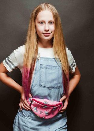 Pink Children's bum bag pink unicorn3 photo