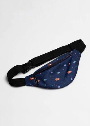 Children's blue bum bag with space1 photo