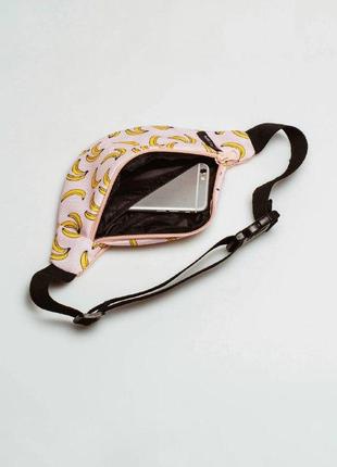 Children's peach bum bag with bananas (solid)2 photo