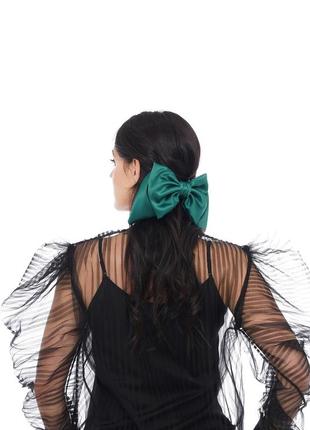 Large green luxury hair bow from My Scarf5 photo