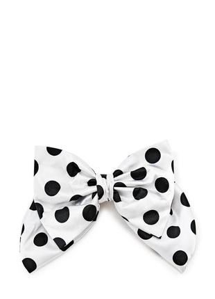 Large white with black polka dots luxury bow - hair accessory from My Scarf2 photo