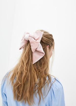 Large velvet pink bow, luxury hair accessory by My Scarf