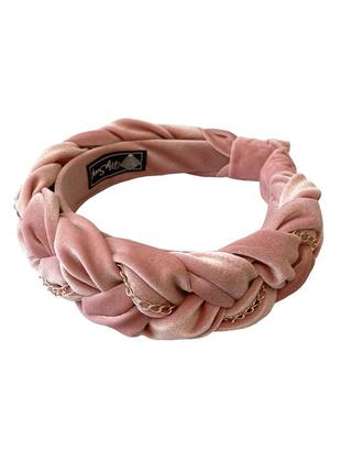 Velvet headband pigtail "Powder pink" from My Scarf2 photo