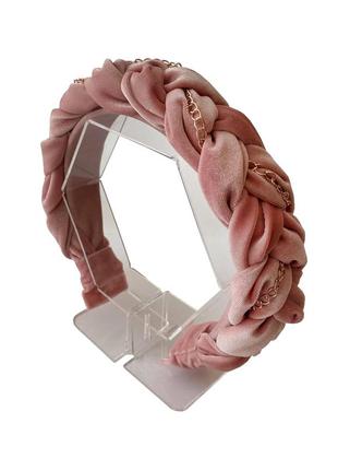 Velvet headband pigtail "Powder pink" from My Scarf4 photo