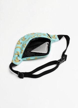 Children's mint bum bag with bananas (solid)2 photo
