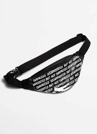 Black transparent bum bag, fanny pack, belt bag