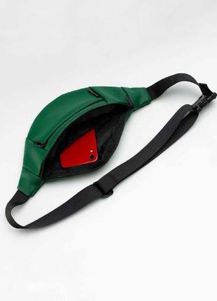 Green leather bum bag, fanny pack, belt bag3 photo