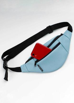 Blue leather bum bag, fanny pack, belt bag3 photo