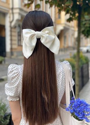 Big white luxury bow hair accessory from My Scarf9 photo