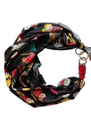Silk scarf "black cats" from the brand My Scarf1 photo