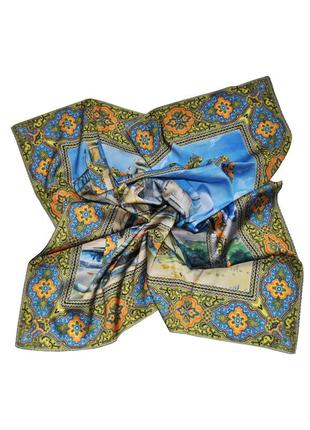 Designer silk scarf "Summer Crimea"