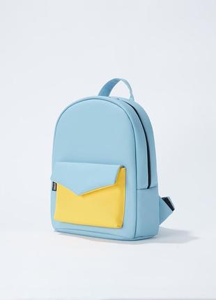 Blue and yellow backpack "Konvert"2 photo