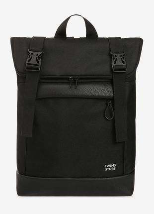 Black Rolltop medium backpack