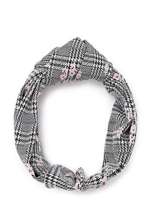 Turban headband, grey-pink knitted turban headband My Scarf7 photo