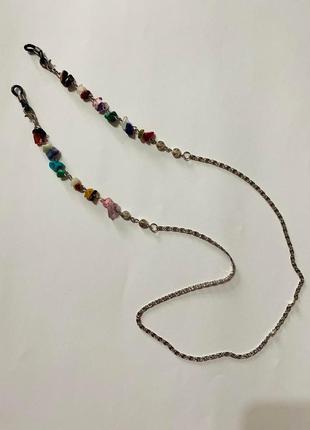 Chain for a hat and glasses with multi-colored stones2 photo