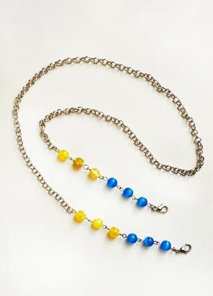 Hat chain with natural yellow-blue stones2 photo