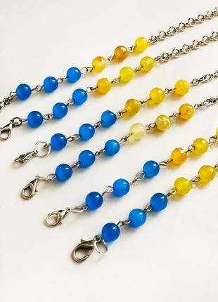 Hat chain with natural yellow-blue stones4 photo