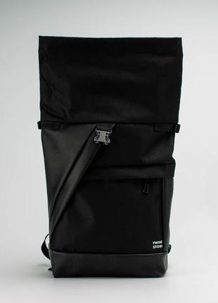 Black Rolltop backpack4 photo