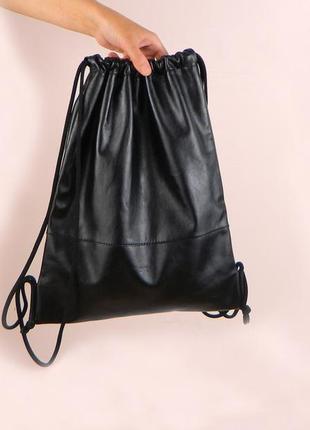 Leather Backpack "Toke black"2 photo