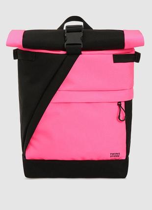 Pink Rolltop Cordura backpack