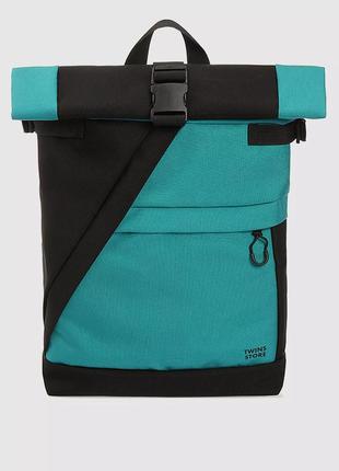 Blue Rolltop Cordura backpack