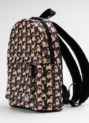 Black mini backpack with pugs2 photo