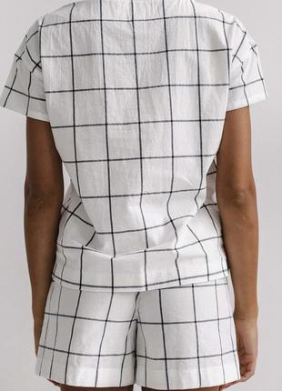 WOMEN'S PAJAMA WITH SHORTS GRIDDED WHITE7 photo
