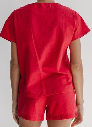 WOMEN'S PAJAMA WITH SHORTS RED4 photo