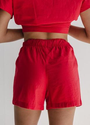 WOMEN'S PAJAMA WITH SHORTS RED6 photo