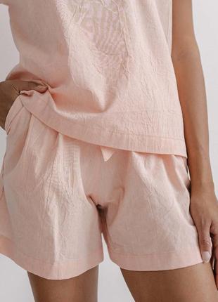 WOMEN'S PAJAMA WITH SHORTS PASTEL PINK5 photo