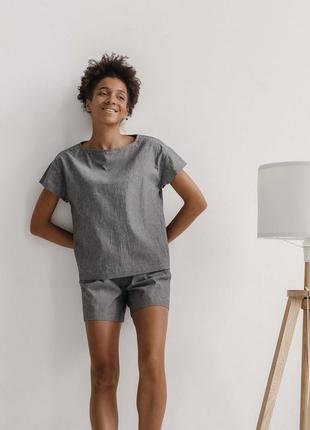WOMEN'S PAJAMA WITH SHORTS SILVER