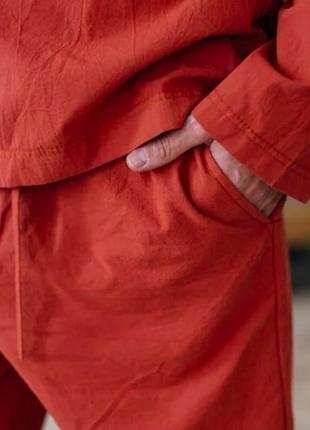 Men`s pajamaset - brick red2 photo
