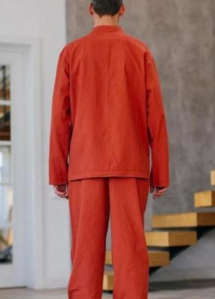 Men`s pajamaset - brick red3 photo