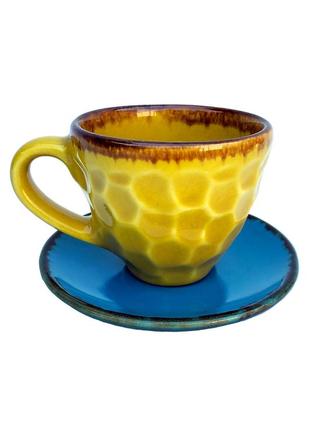 Tea set yellow-blue