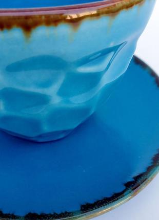 Tea set yellow-blue7 photo