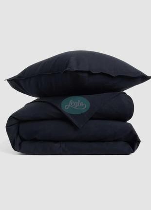 LEGLO BLACK BOILED COTTON BEDDING SET Euro-maxi2 photo