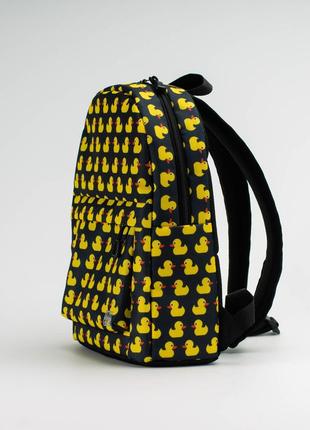 Black mini backpack with ducks2 photo