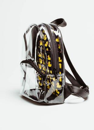 Black transparent backpack with ducks4 photo