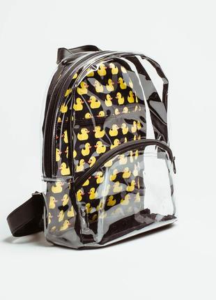 Black transparent backpack with ducks5 photo