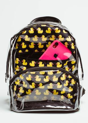 Black transparent backpack with ducks7 photo