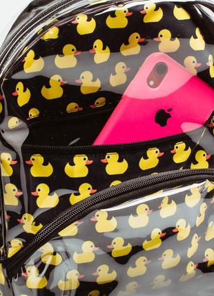 Black transparent backpack with ducks6 photo