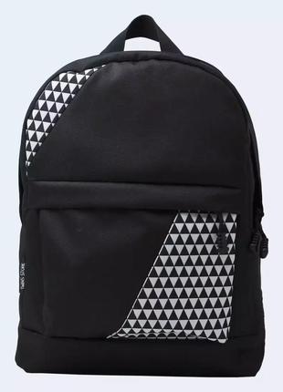 Black backpack with mini triangles