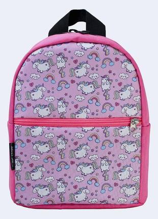 Children's pink backpack with unicorns1 photo